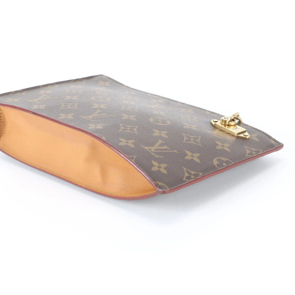 LOUIS VUITTON Authentic Brown Monogram Leather Pouch - Picture 4 of 9